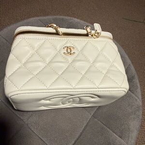 CC Ivory Quilted Cosmetic Case